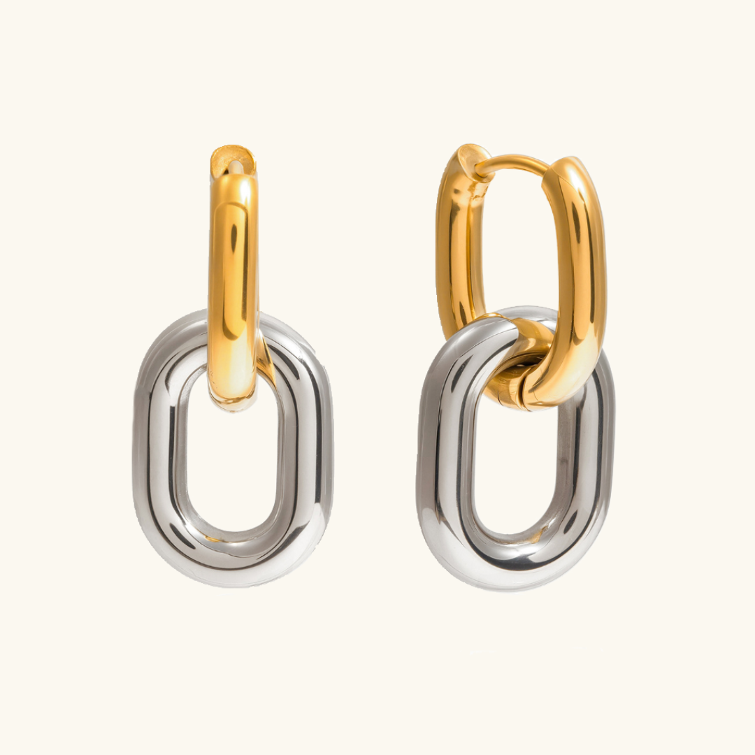 Pippa Two Tone Double Hoops Image