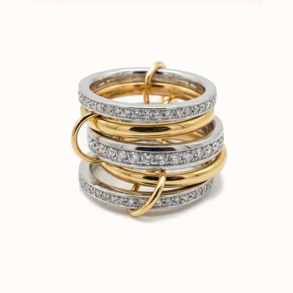 Janelle Two Tone Stacked Diamond Ring Image