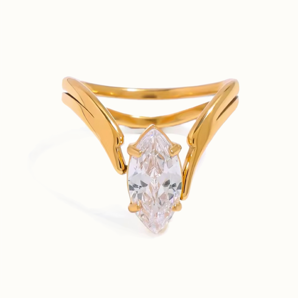Bernadetta Diamond Marquise Gold Ring Image