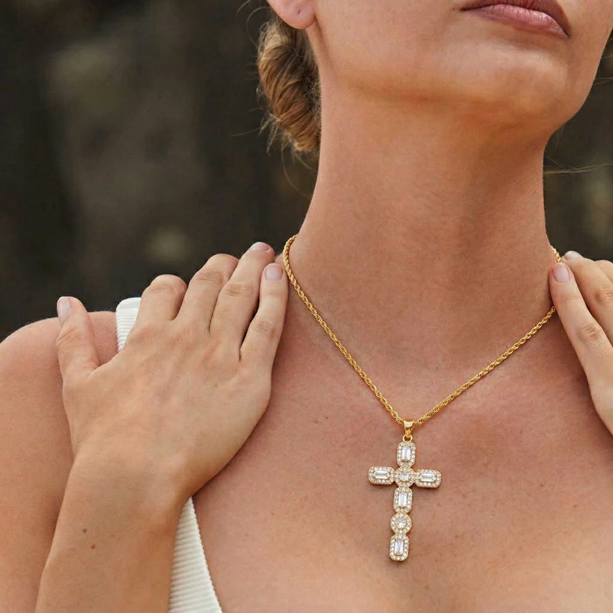 Evangelina Diamond Cross Necklace Image