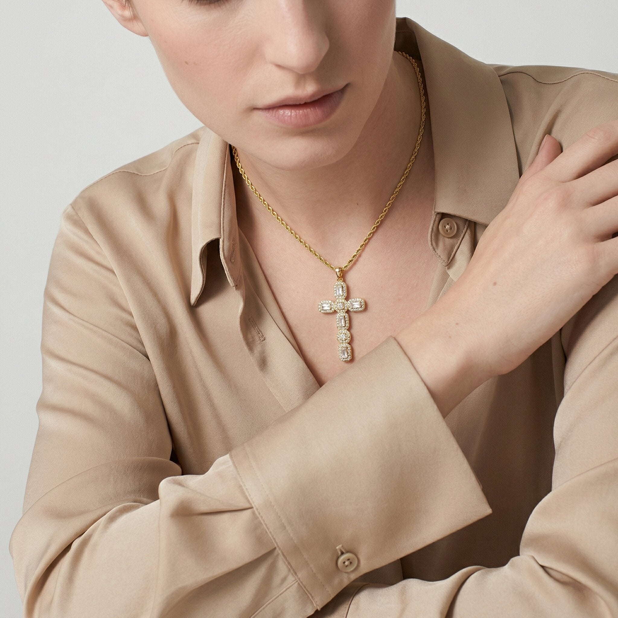 Evangelina Diamond Cross Necklace Image