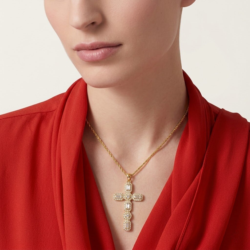 Evangelina Diamond Cross Necklace Image