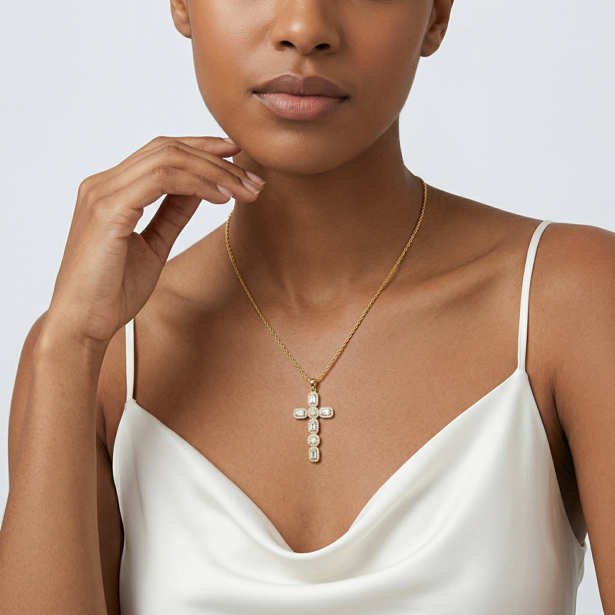 Evangelina Diamond Cross Necklace Image
