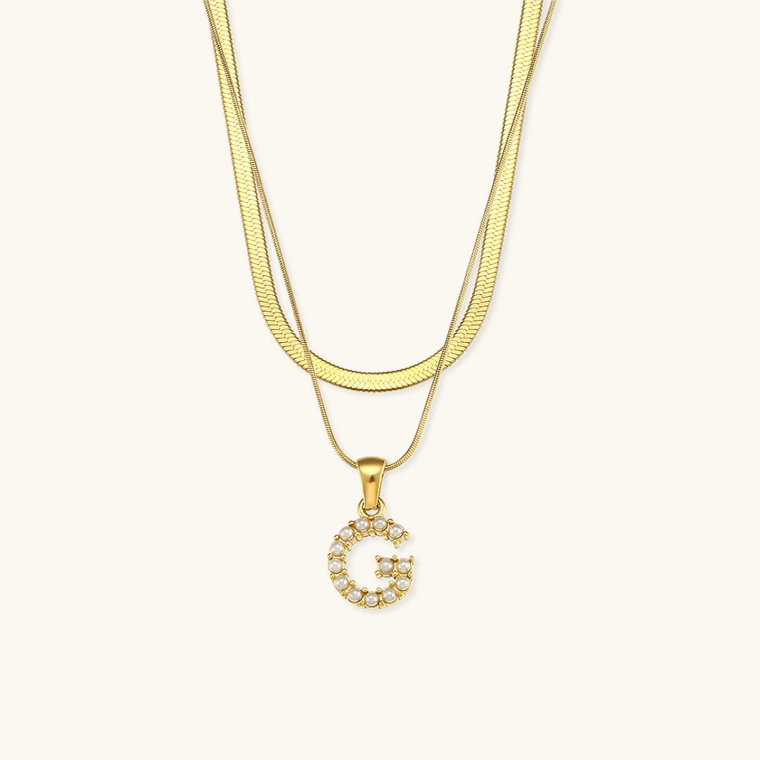 Fiona Layered Gold Initial Letter Necklace