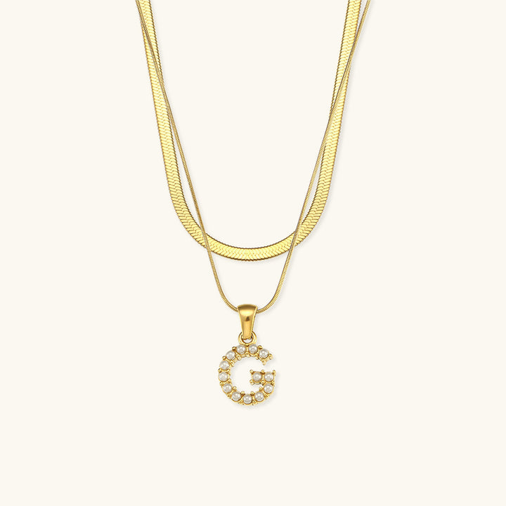Fiona Layered Gold Initial Letter Necklace