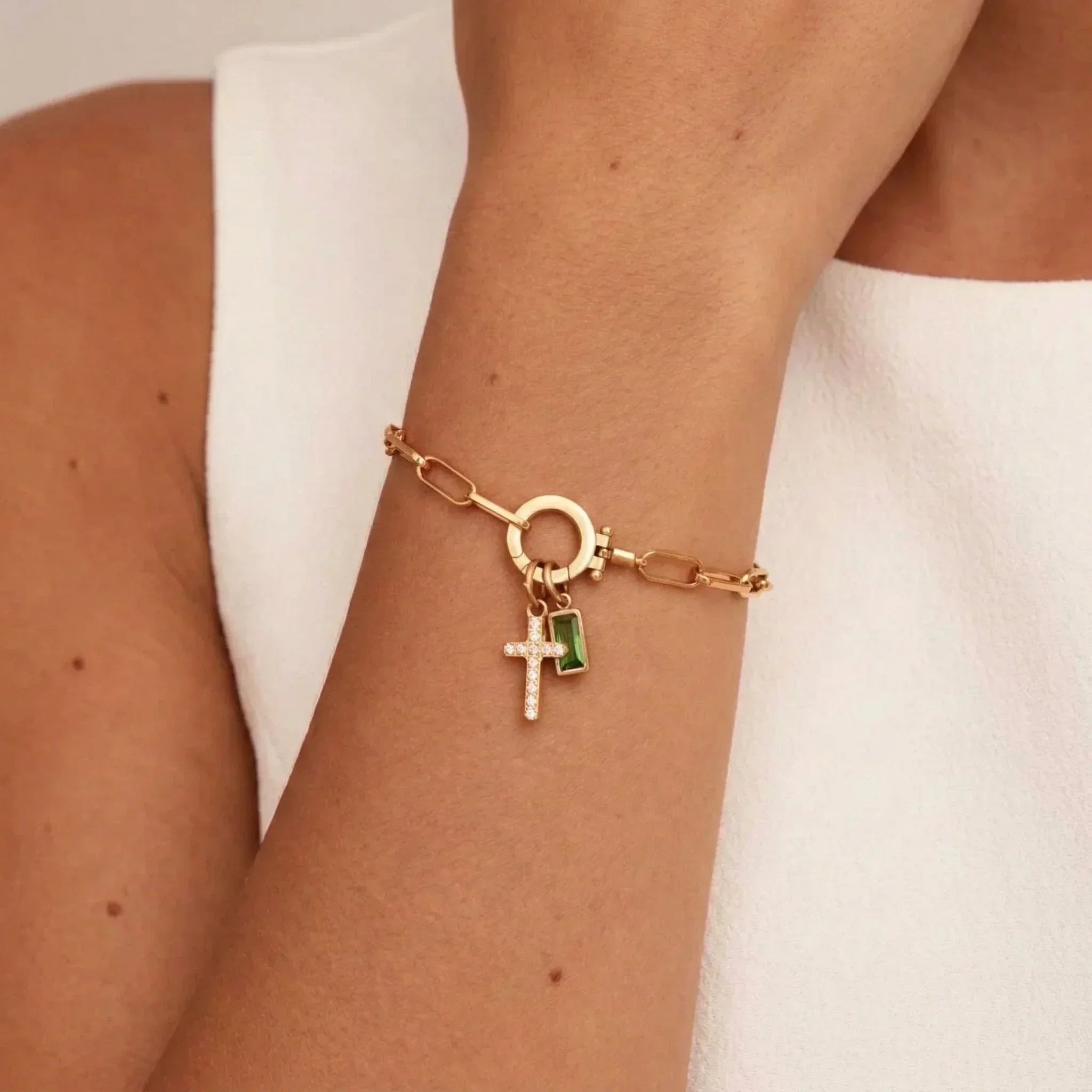 Annabella Birthstone Cross Bracelet Image