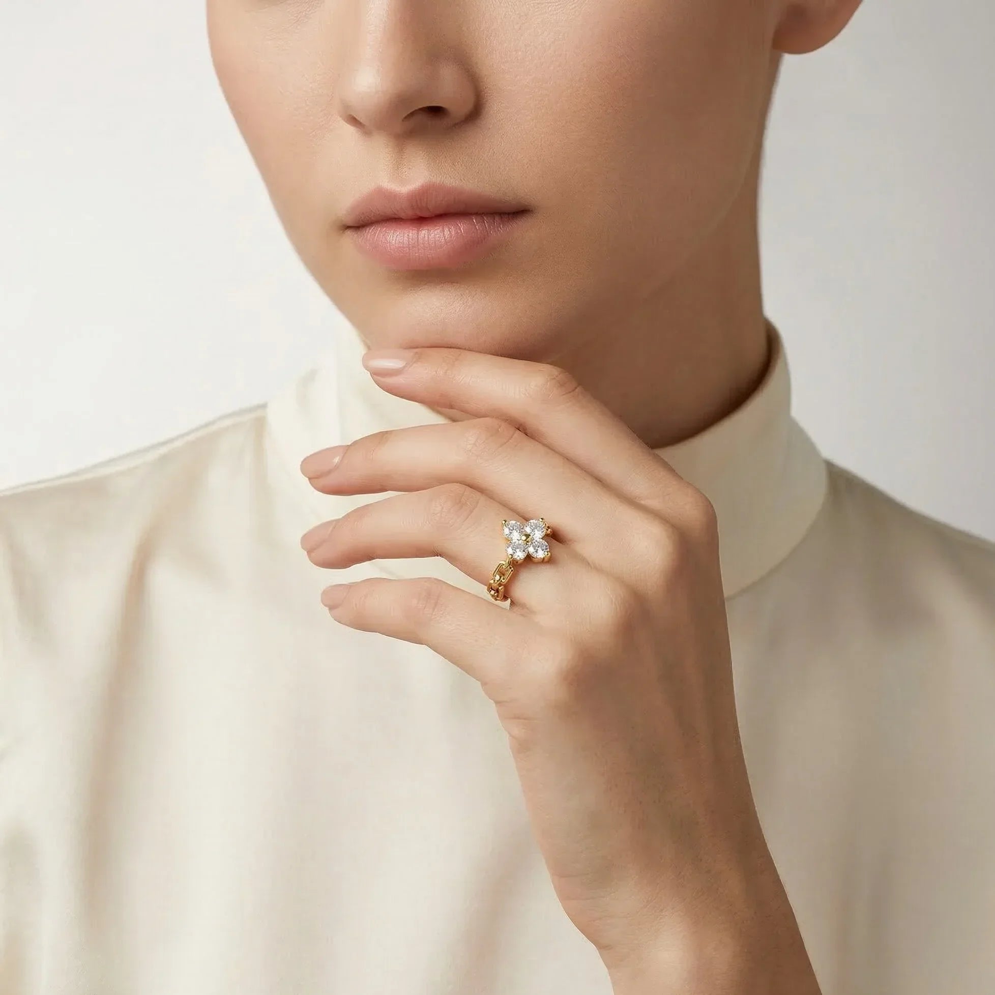 Clestine Diamond Petal Ring Image