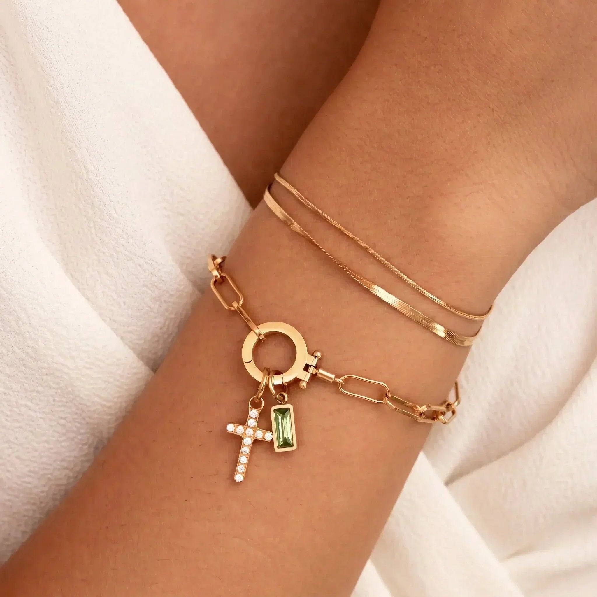 Annabella Birthstone Cross Bracelet Image