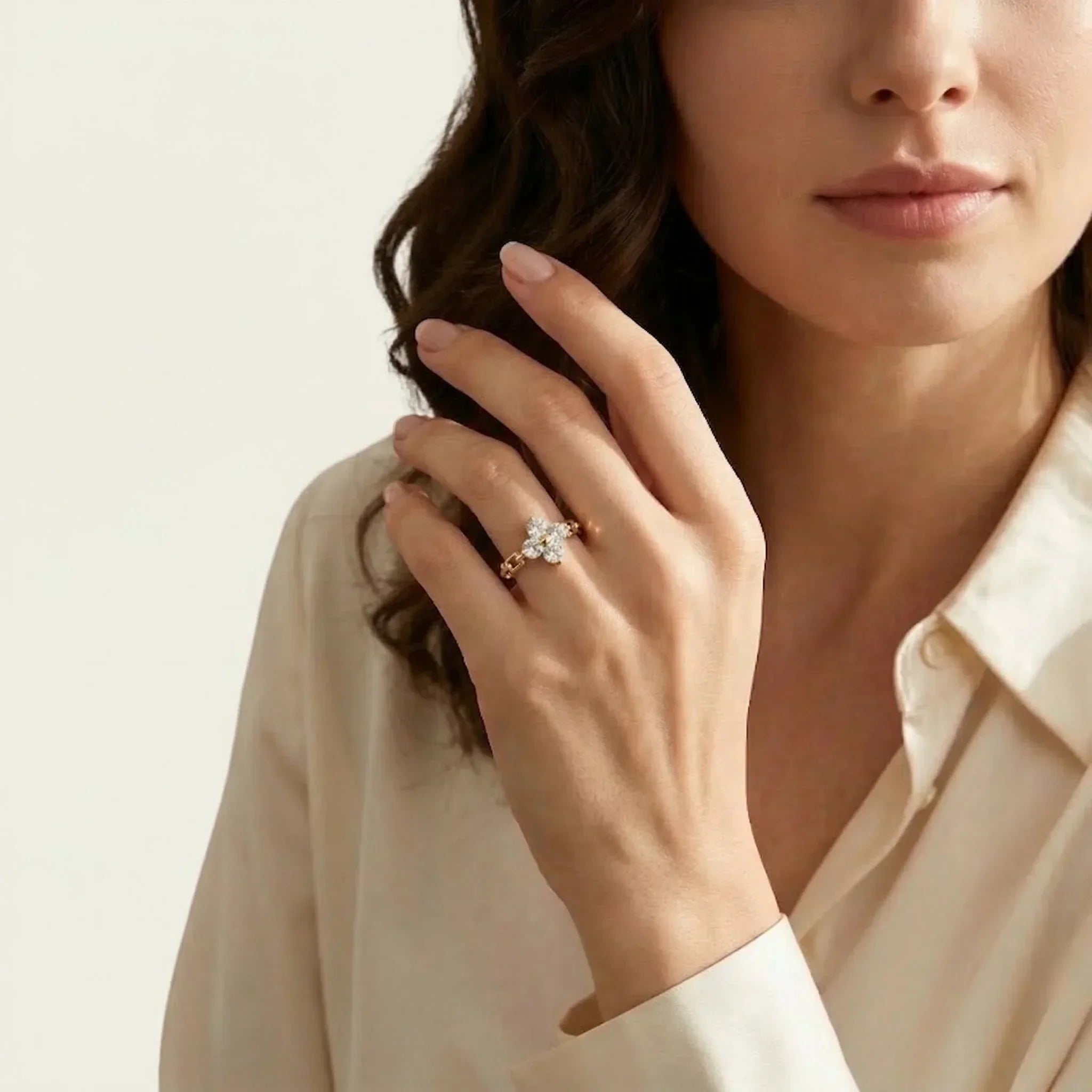 Clestine Diamond Petal Ring Image