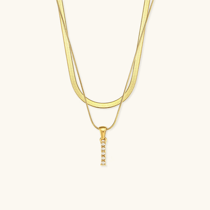 Fiona Layered Gold Initial Letter Necklace
