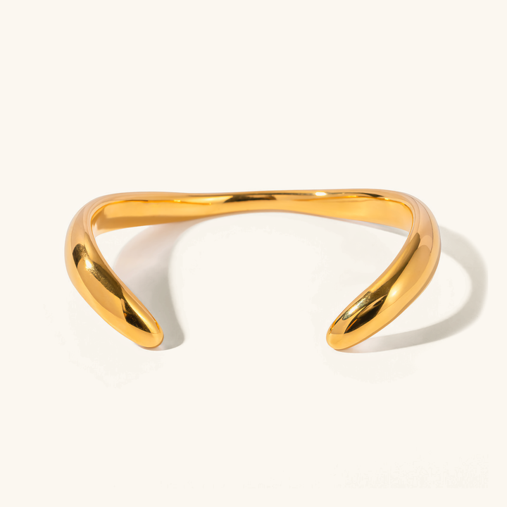 Audrina Contemporary Gold Bangle