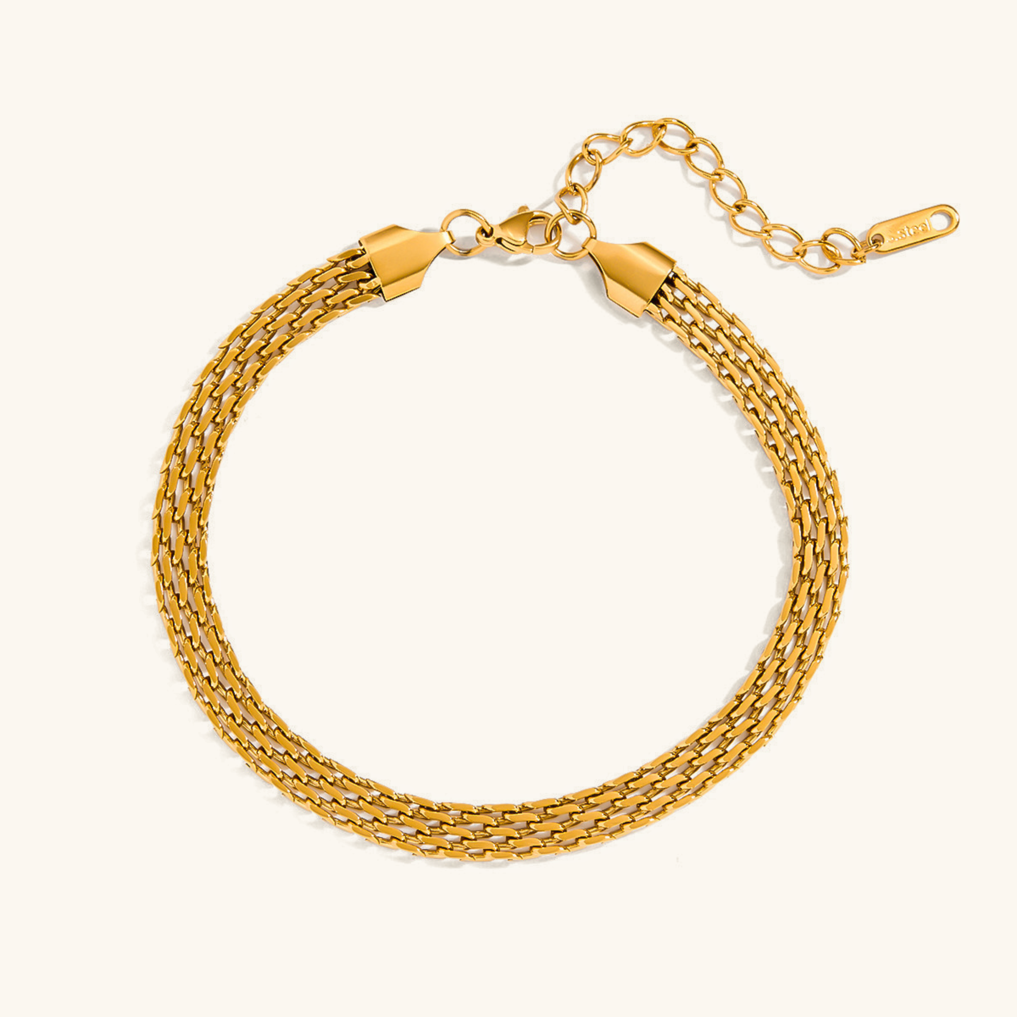 Avelie Mesh Chain Gold Anklet Image