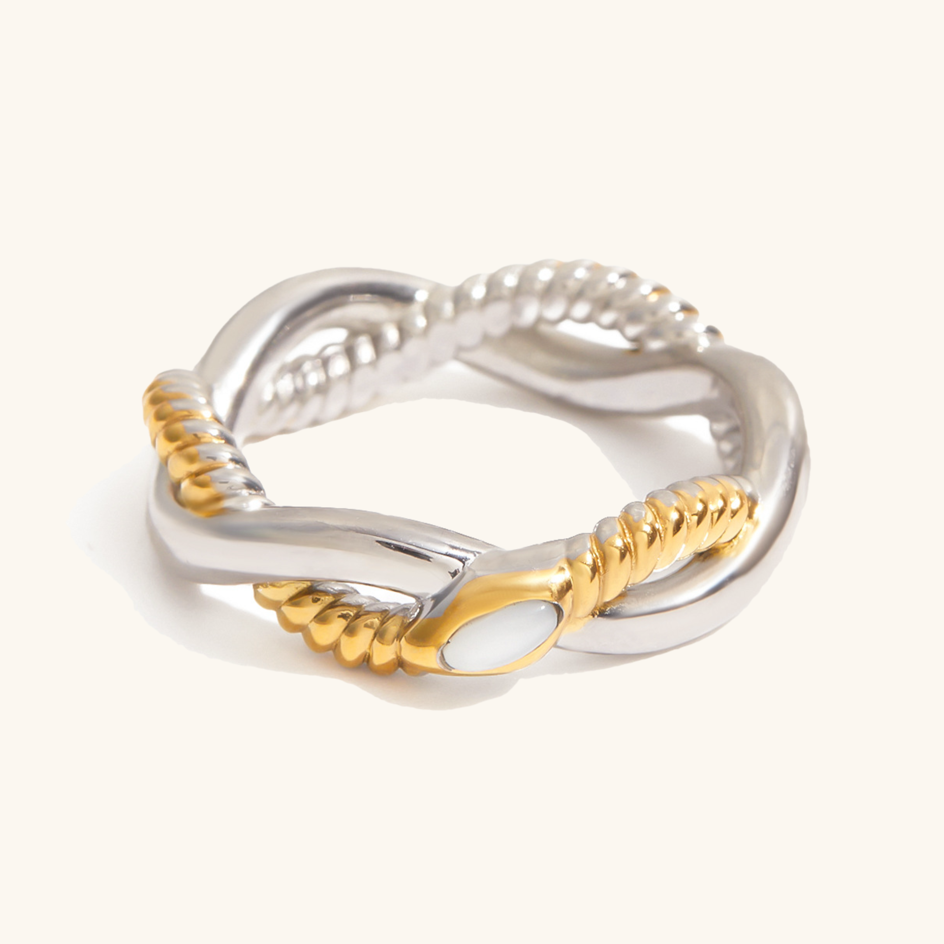 Nerisse Two-Tone Twist Ring Image