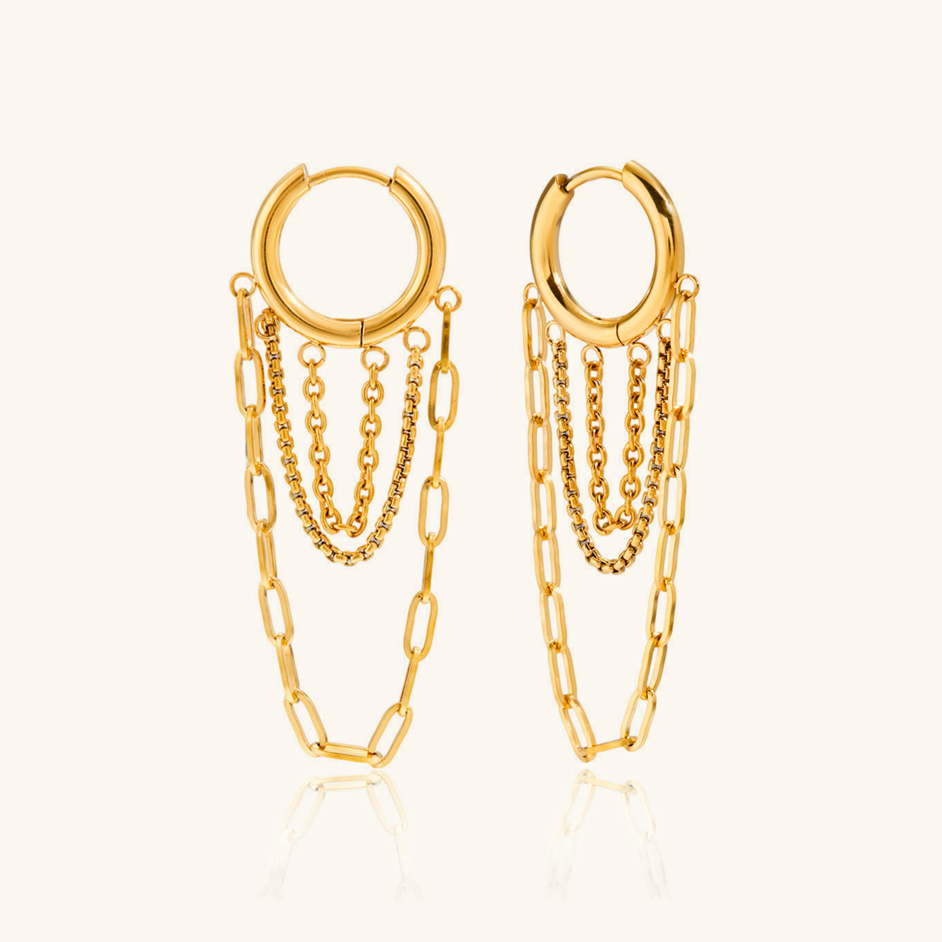Alaina Link Chain Hoops Image