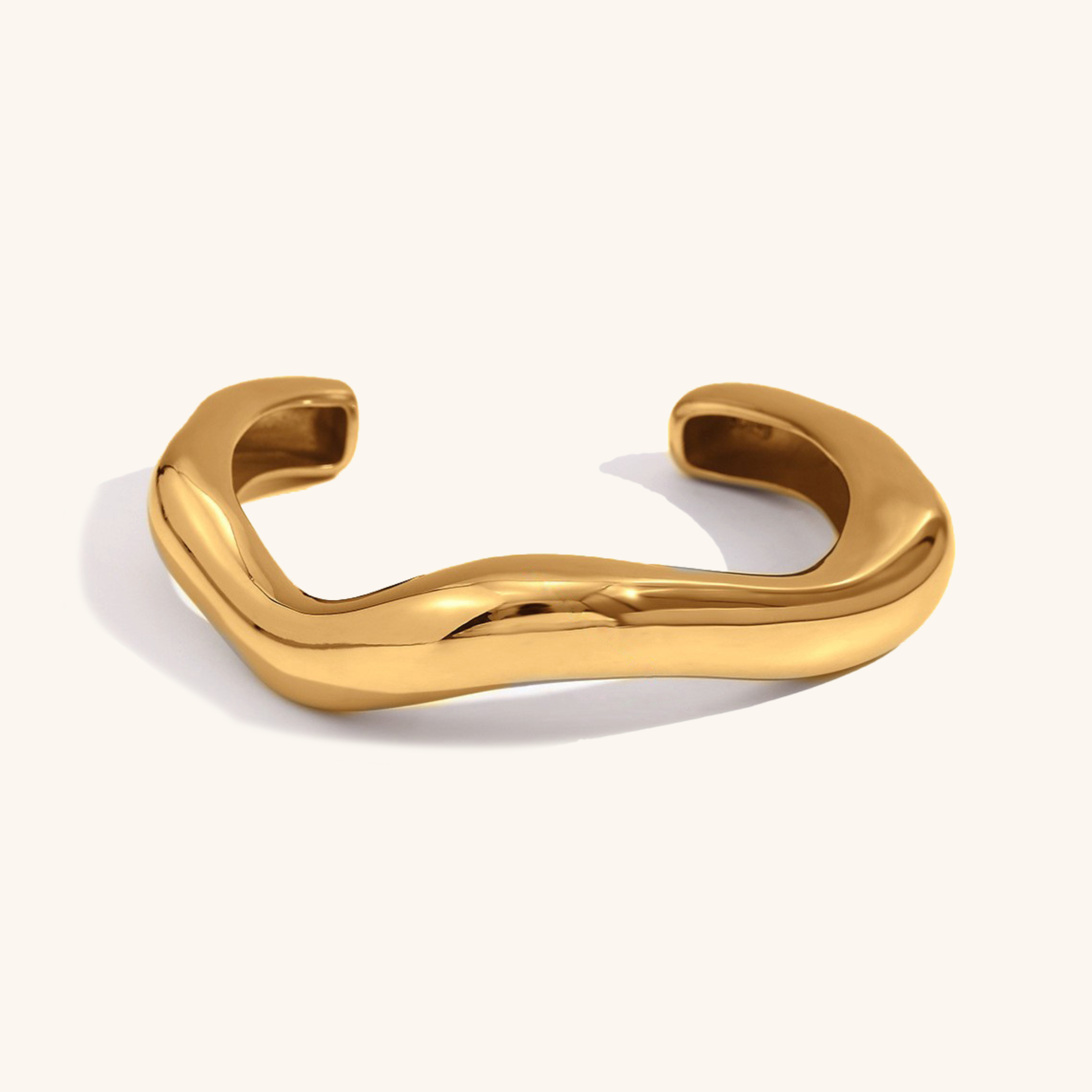 Zaria Asymmetrical Gold Bangle Image