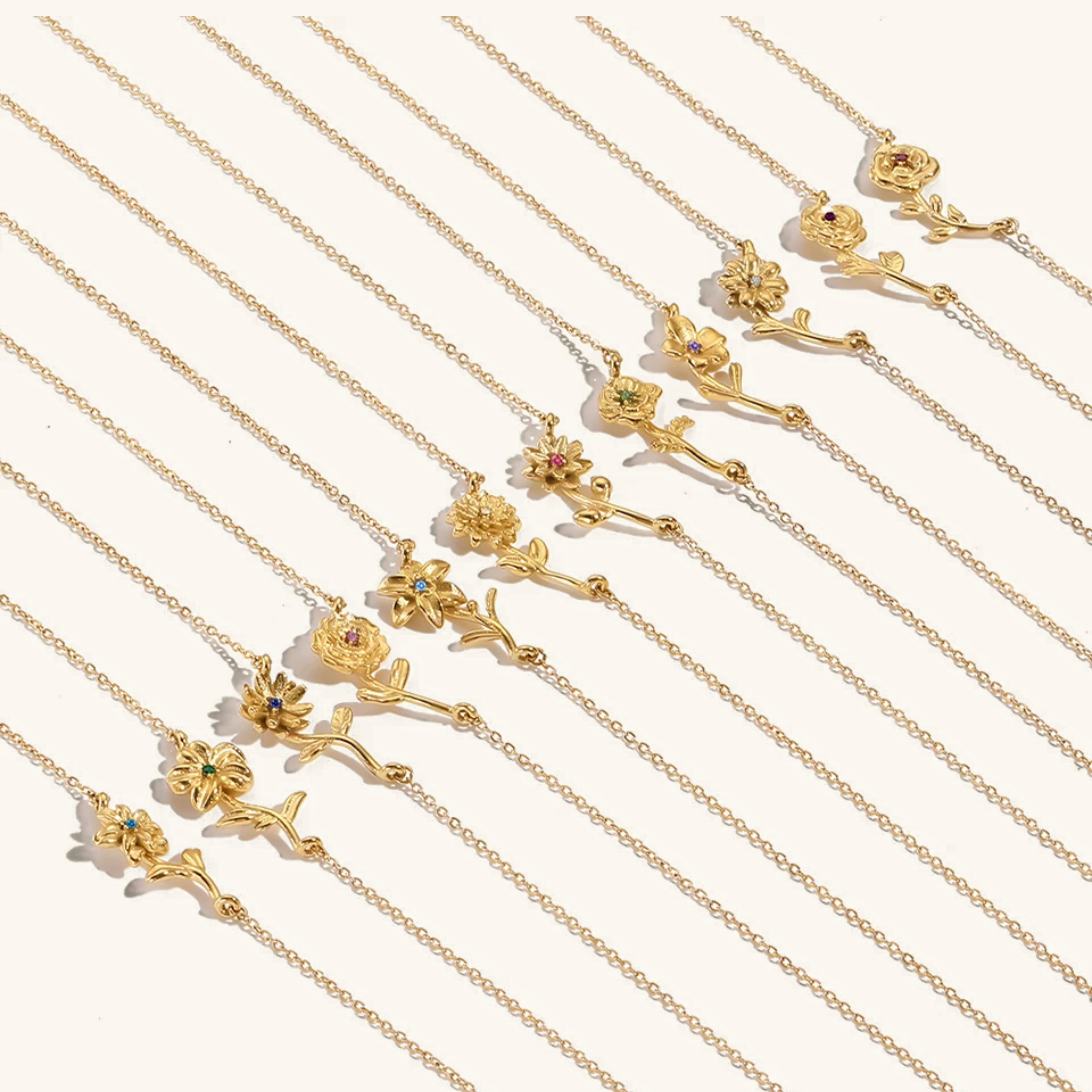 Maribelle Birth Flower Gold Necklace Image