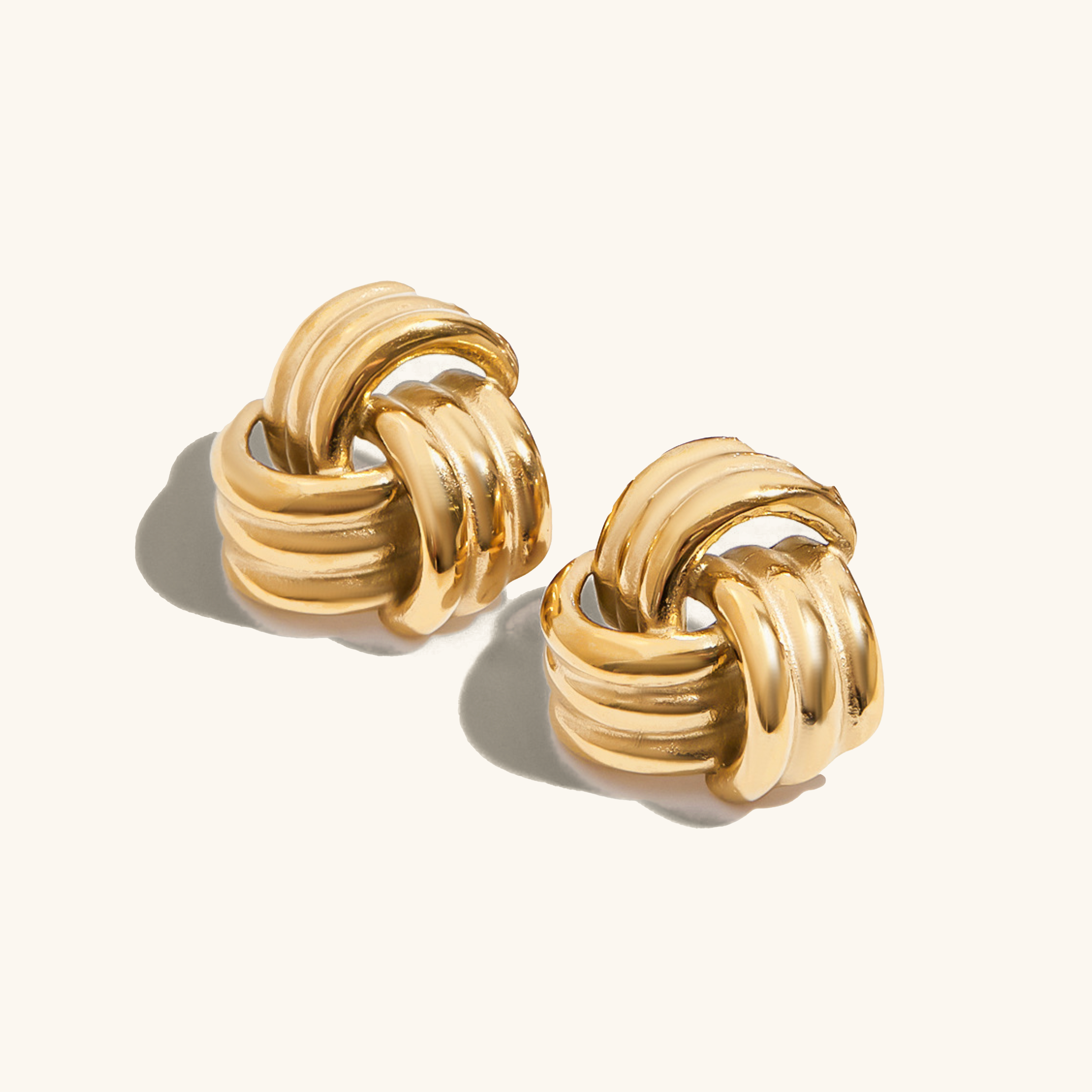 Avielle Chunky Gold Knot Earrings Image