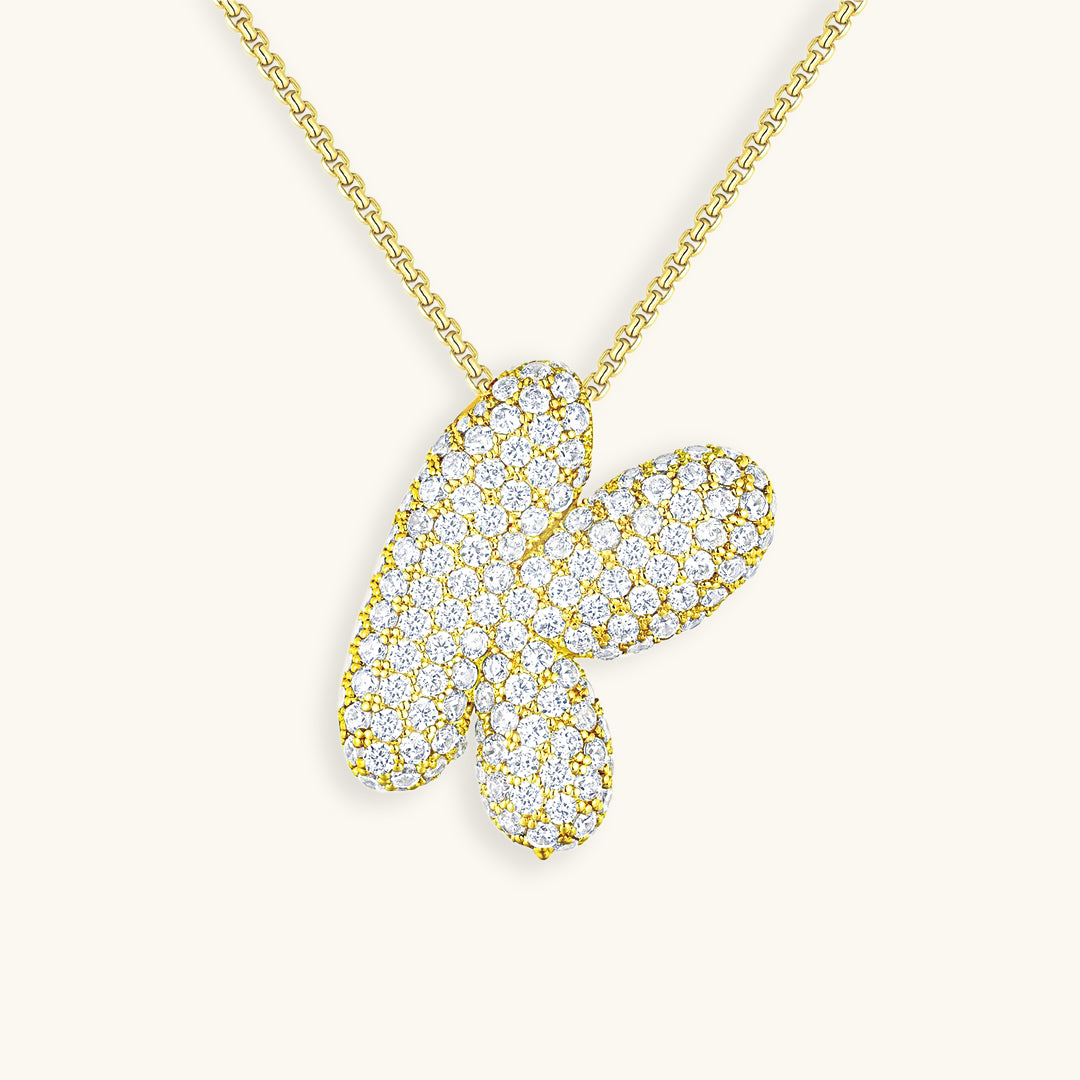 Bubble Initial Diamond Necklace – Avaria - Main Image