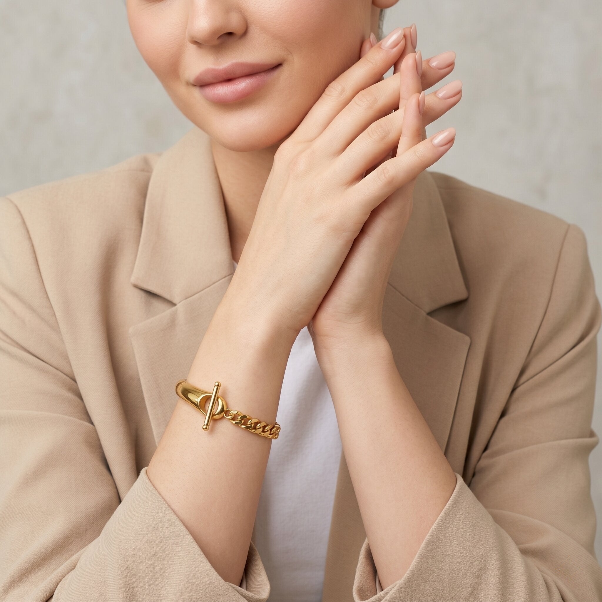 Myrna Chained Gold Bangle Image