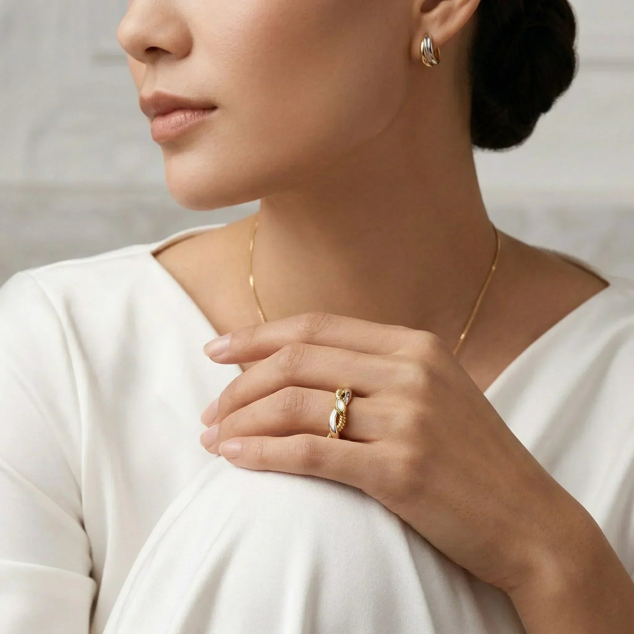 Nerisse Two-Tone Twist Ring Image