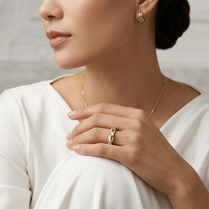 Nerisse Two-Tone Twist Ring