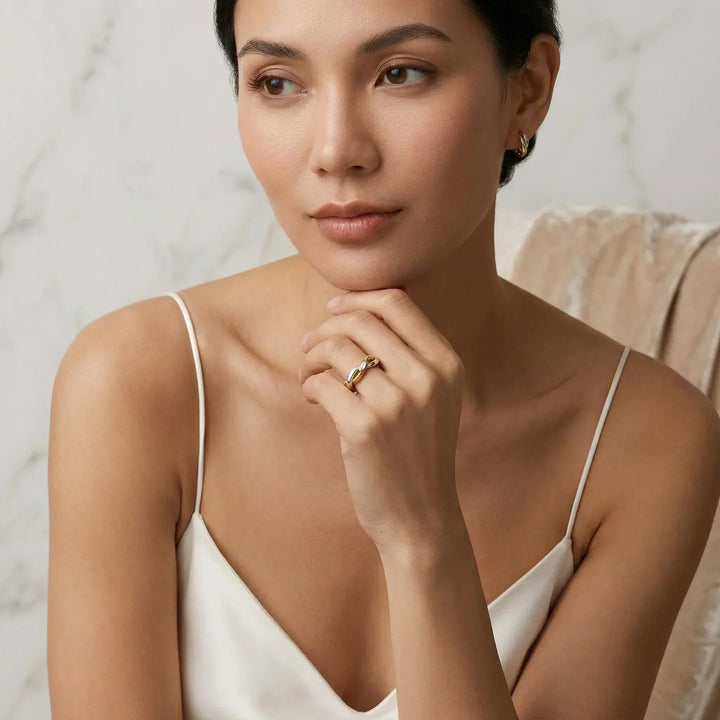 Nerisse Two-Tone Twist Ring