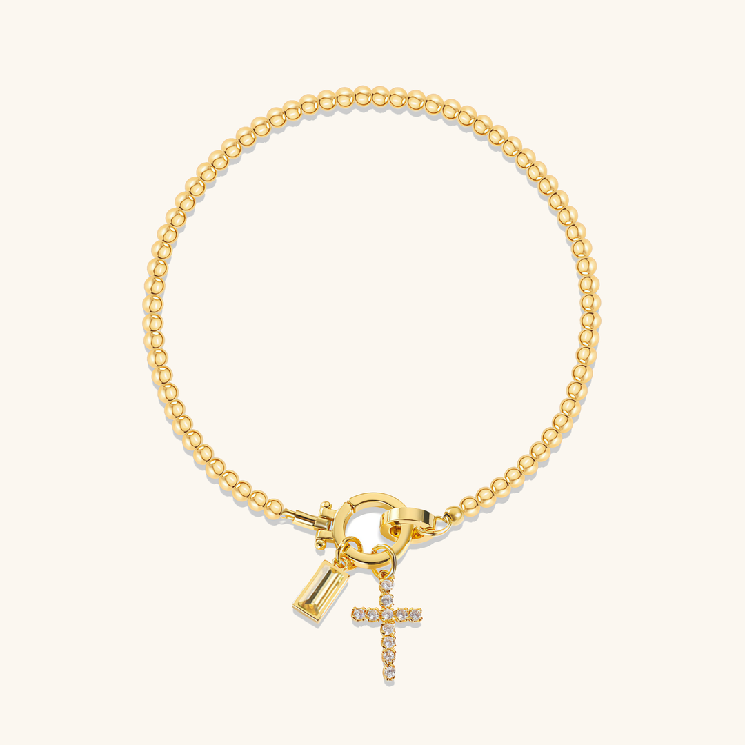 Amalia Birthstone Cross Bracelet