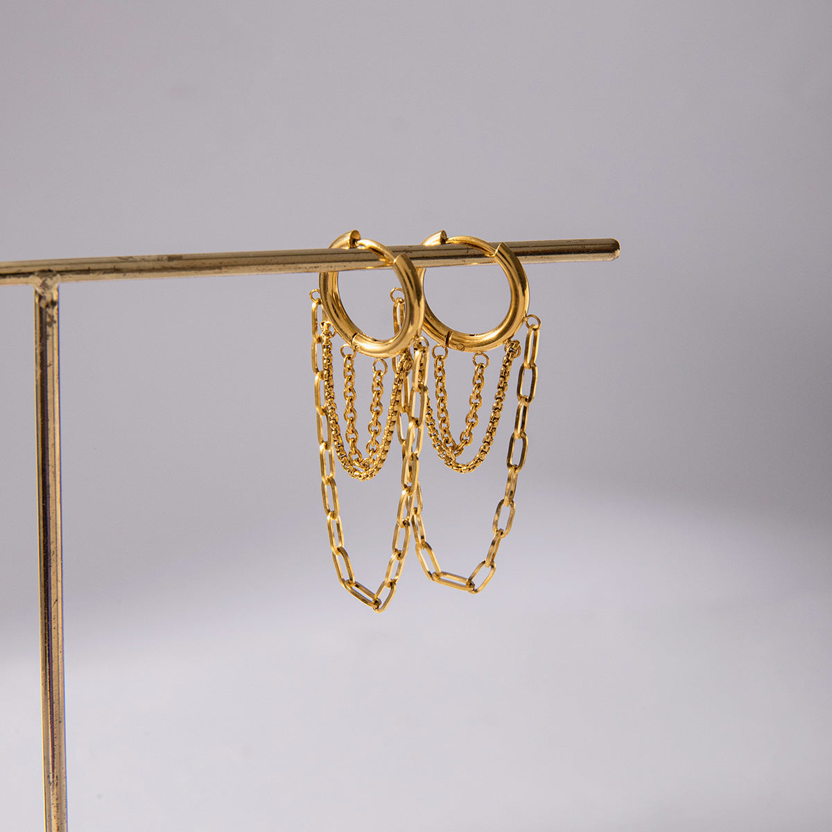 Alaina Link Chain Hoops Image