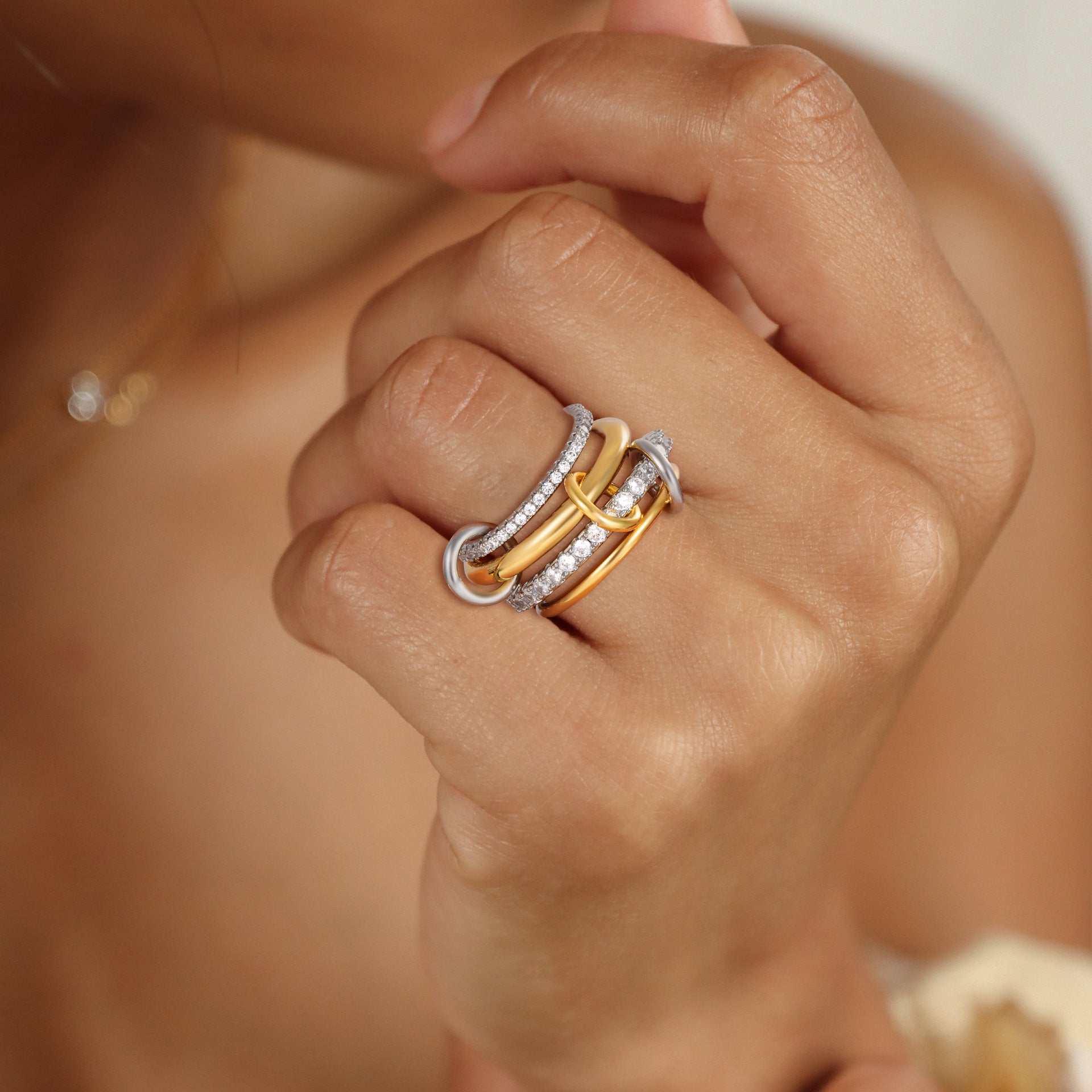 Juno Stacked Diamond Ring Image