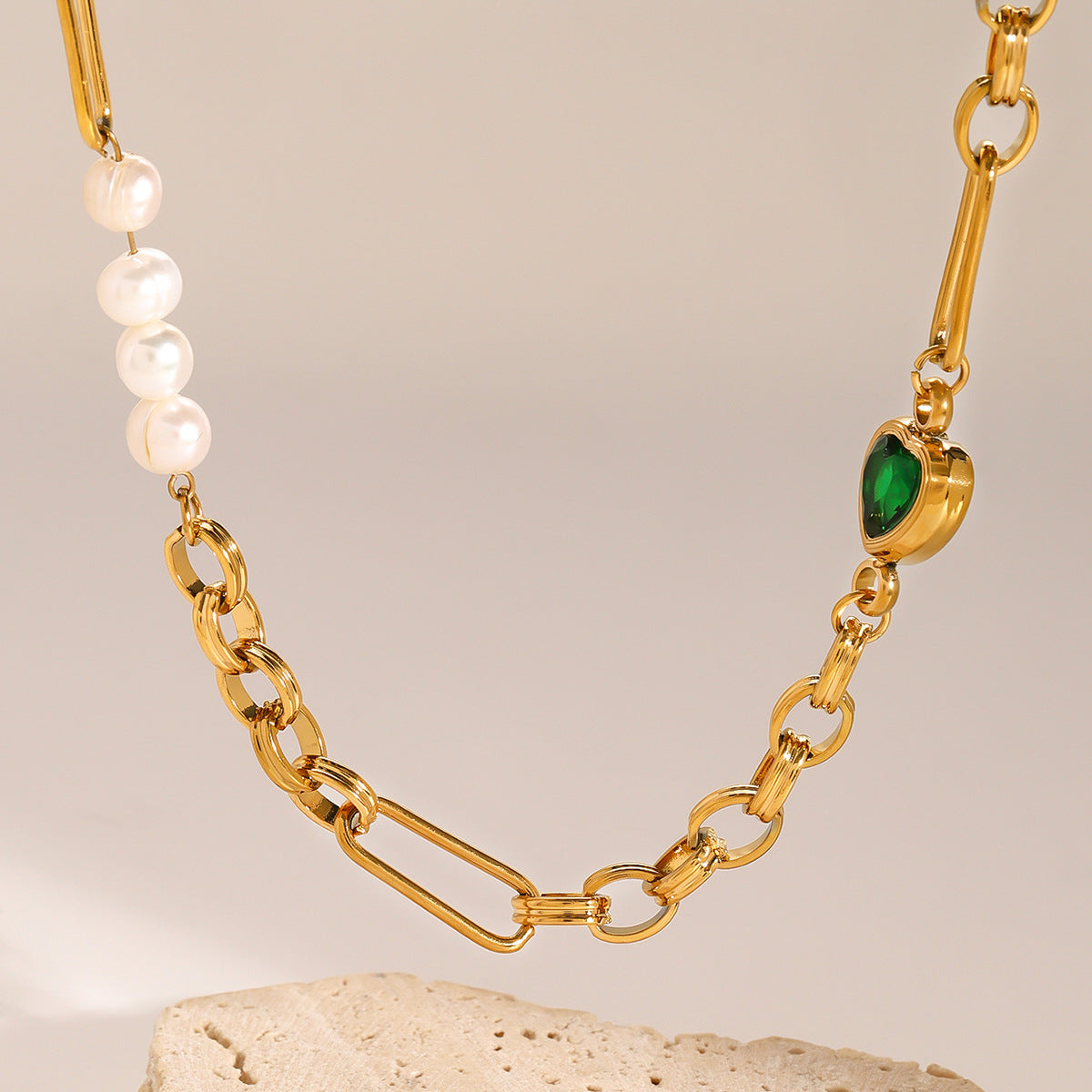 Maddison Pearl Chain Gold Necklace Image