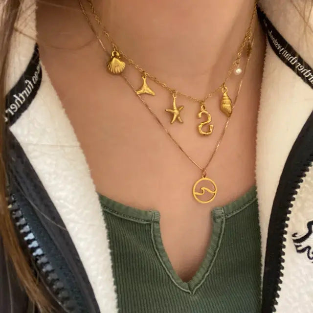 Avaria Ocean Initial Necklace Image