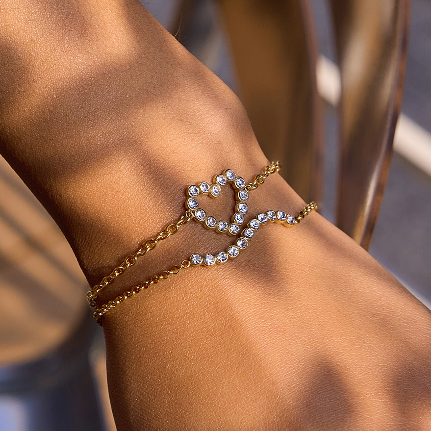 Luv Diamond Heart Gold Bracelet Image