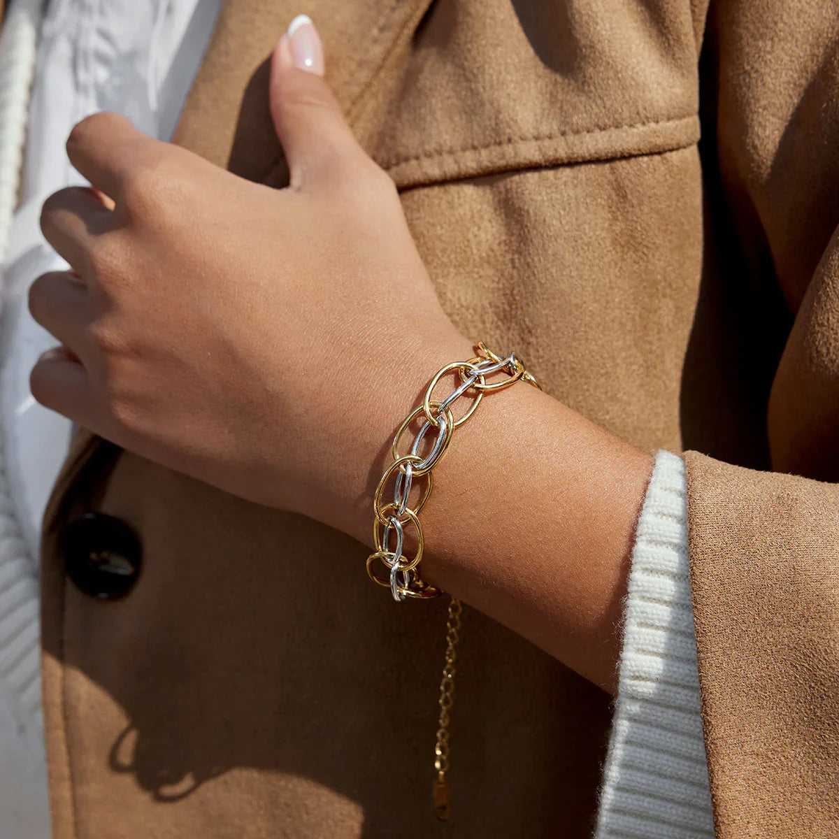 Ramona Two Tone Multi Link Bracelet Image