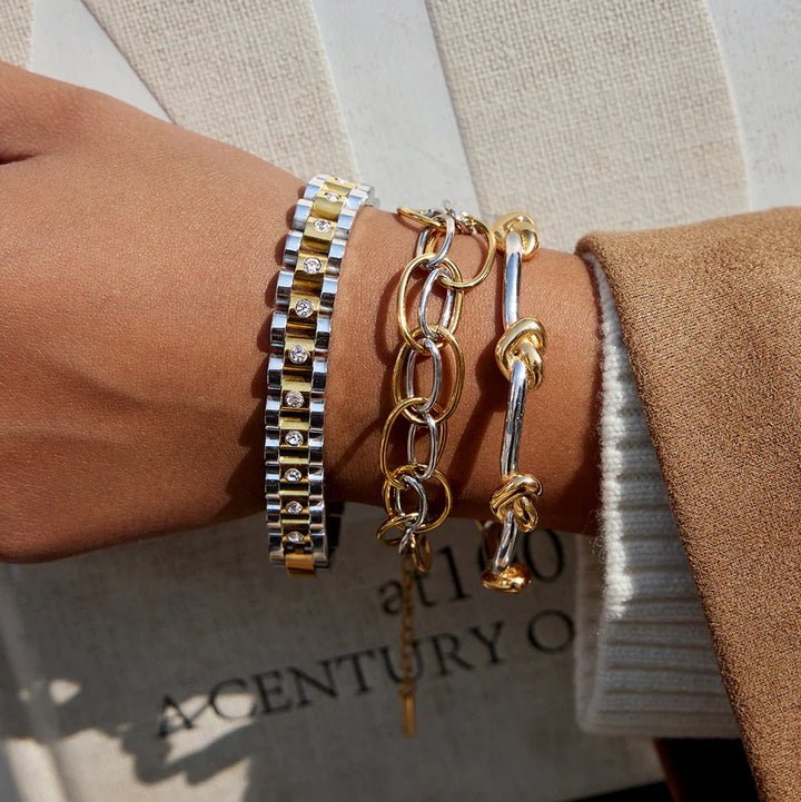 Ramona Two Tone Multi Link Bracelet