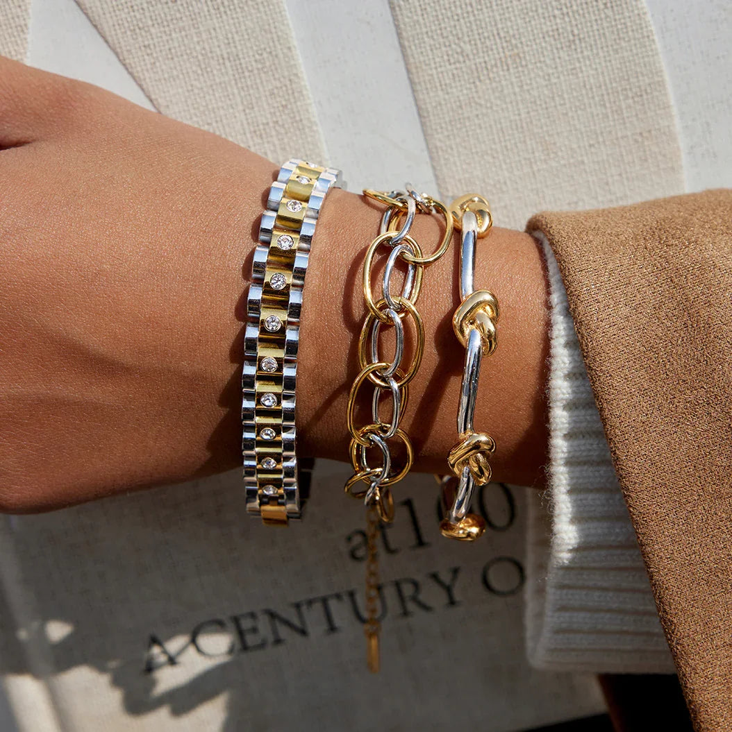 Renee Two Tone Knot Bangle Image