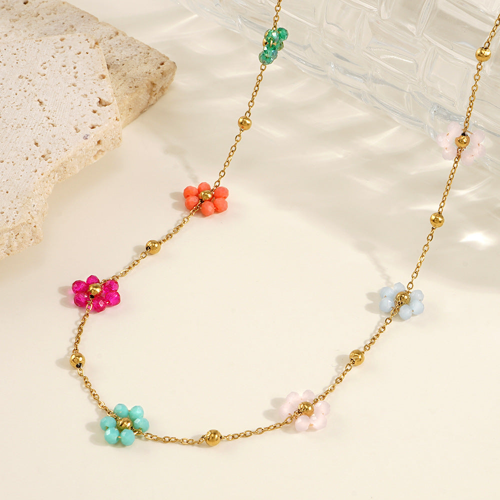 Azalea Floral Gold Necklace