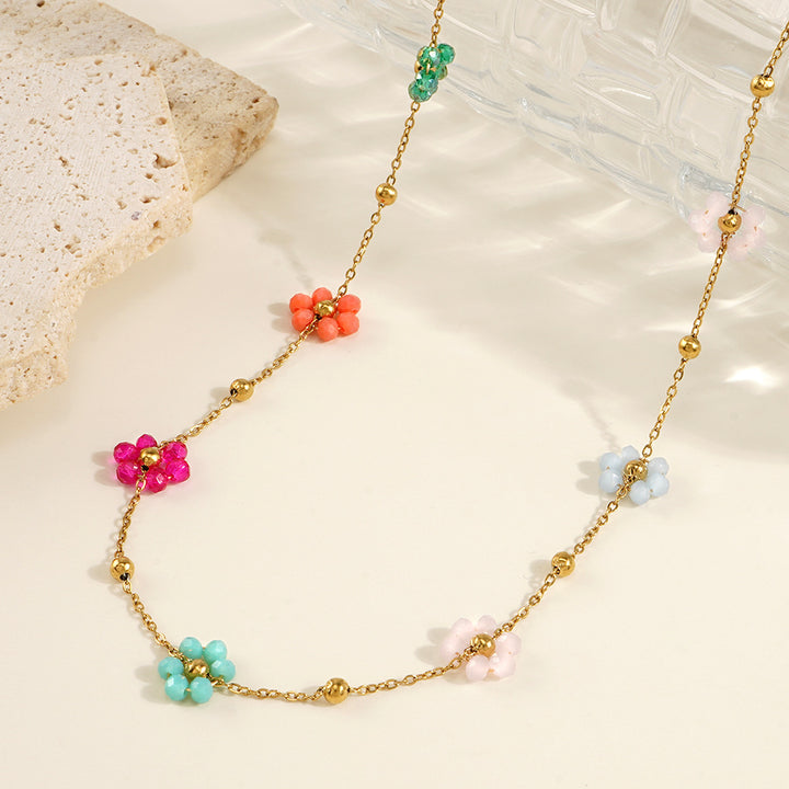 Azalea Floral Gold Necklace