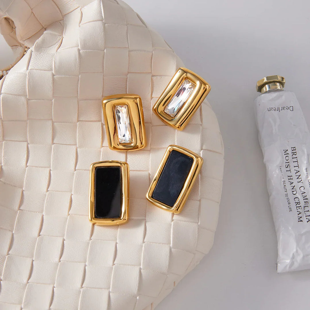 Cherish Geometric Enamel Earrings