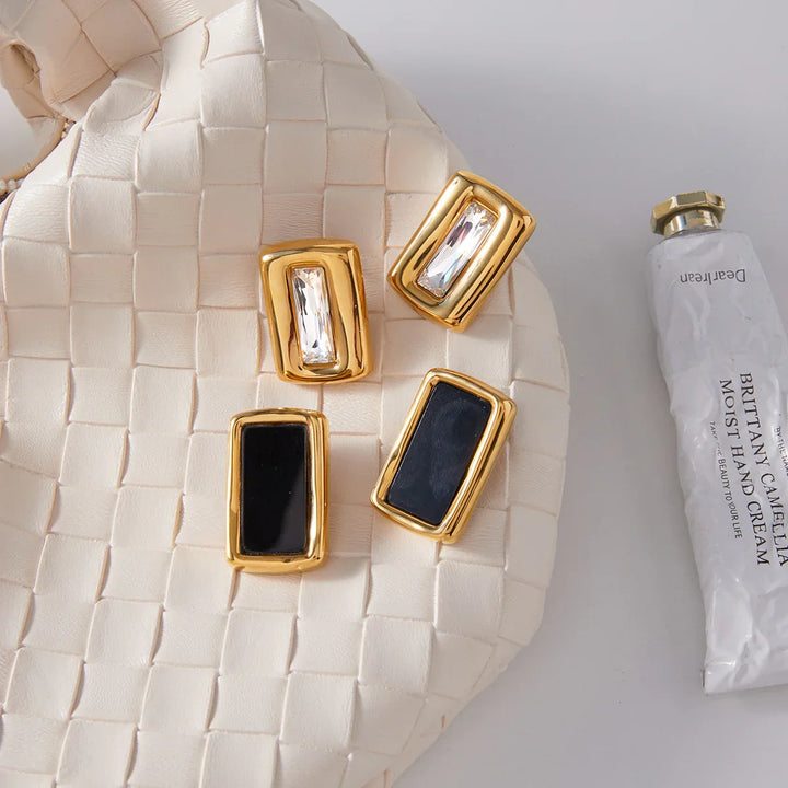 Cherish Geometric Enamel Earrings