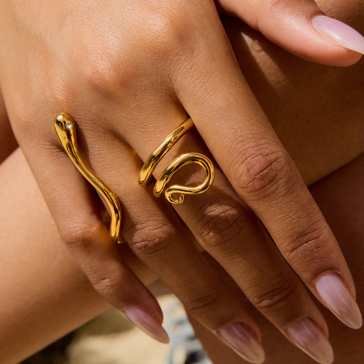 Gemmie Golden Snake Ring