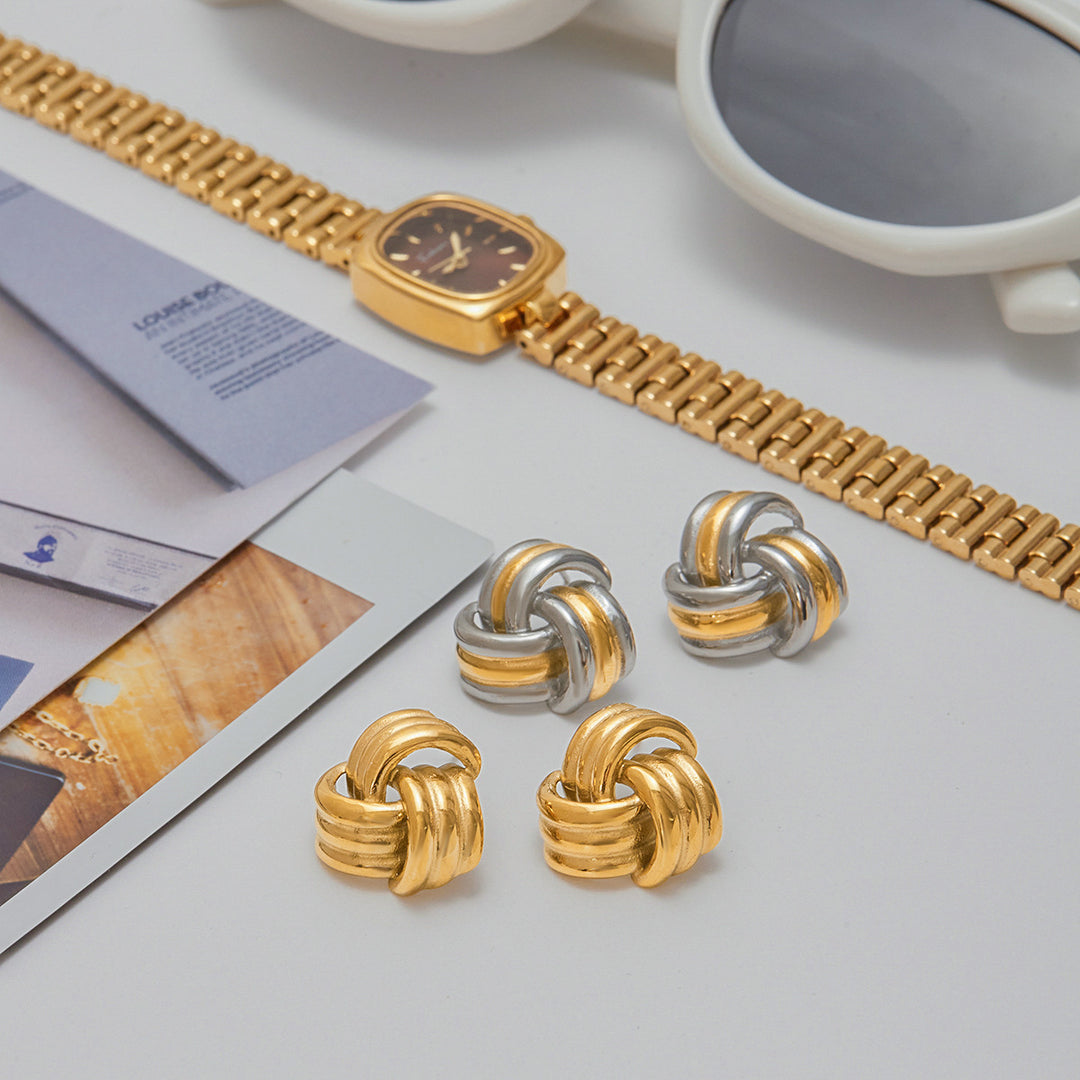 Avielle Chunky Gold Knot Earrings