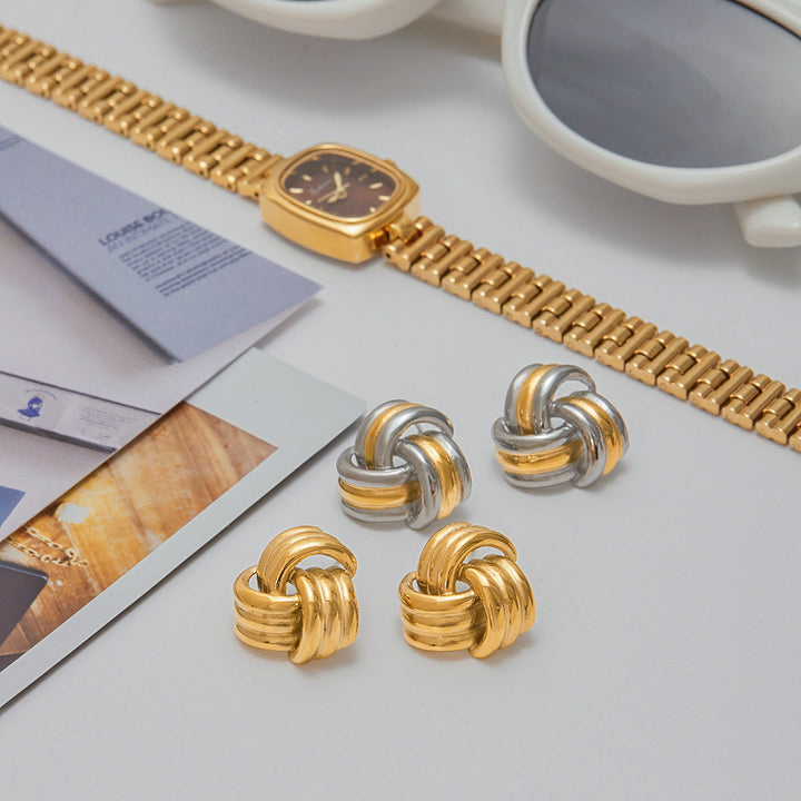 Avielle Chunky Gold Knot Earrings
