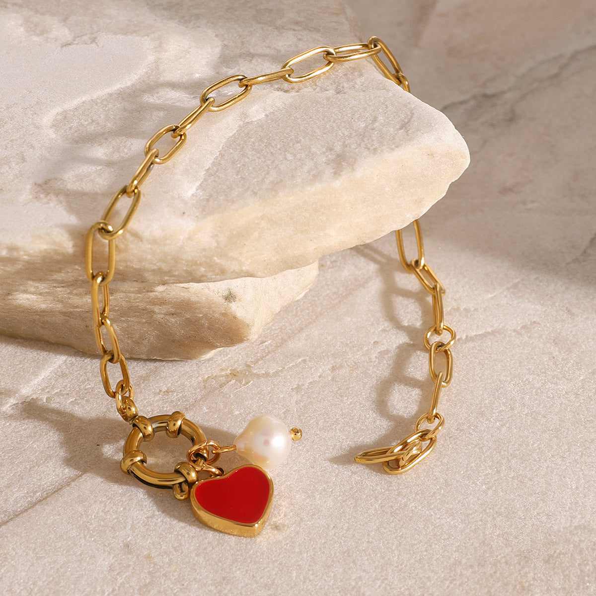 Tanya Heart Pearl Bracelet Image