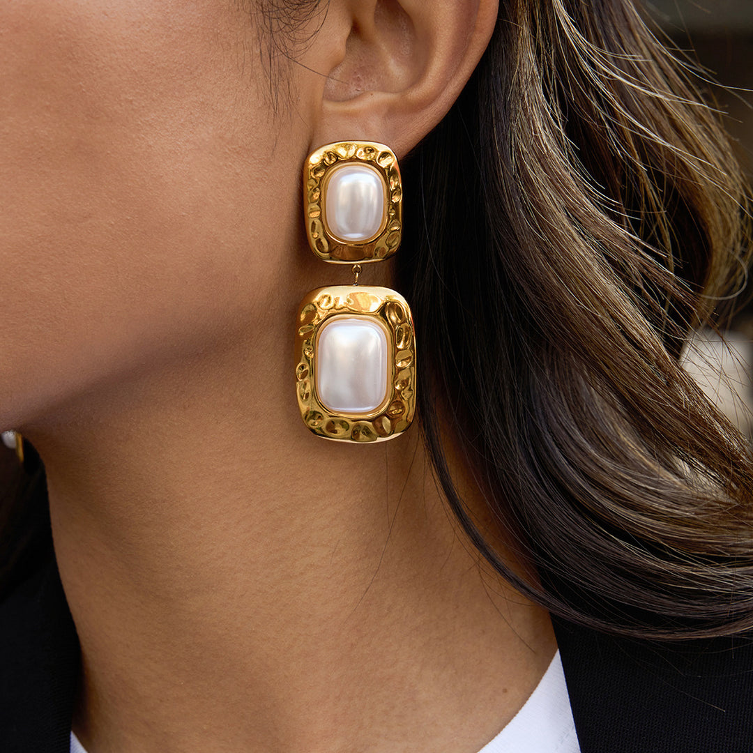 Trixie Chunky Pearl Drop Earrings
