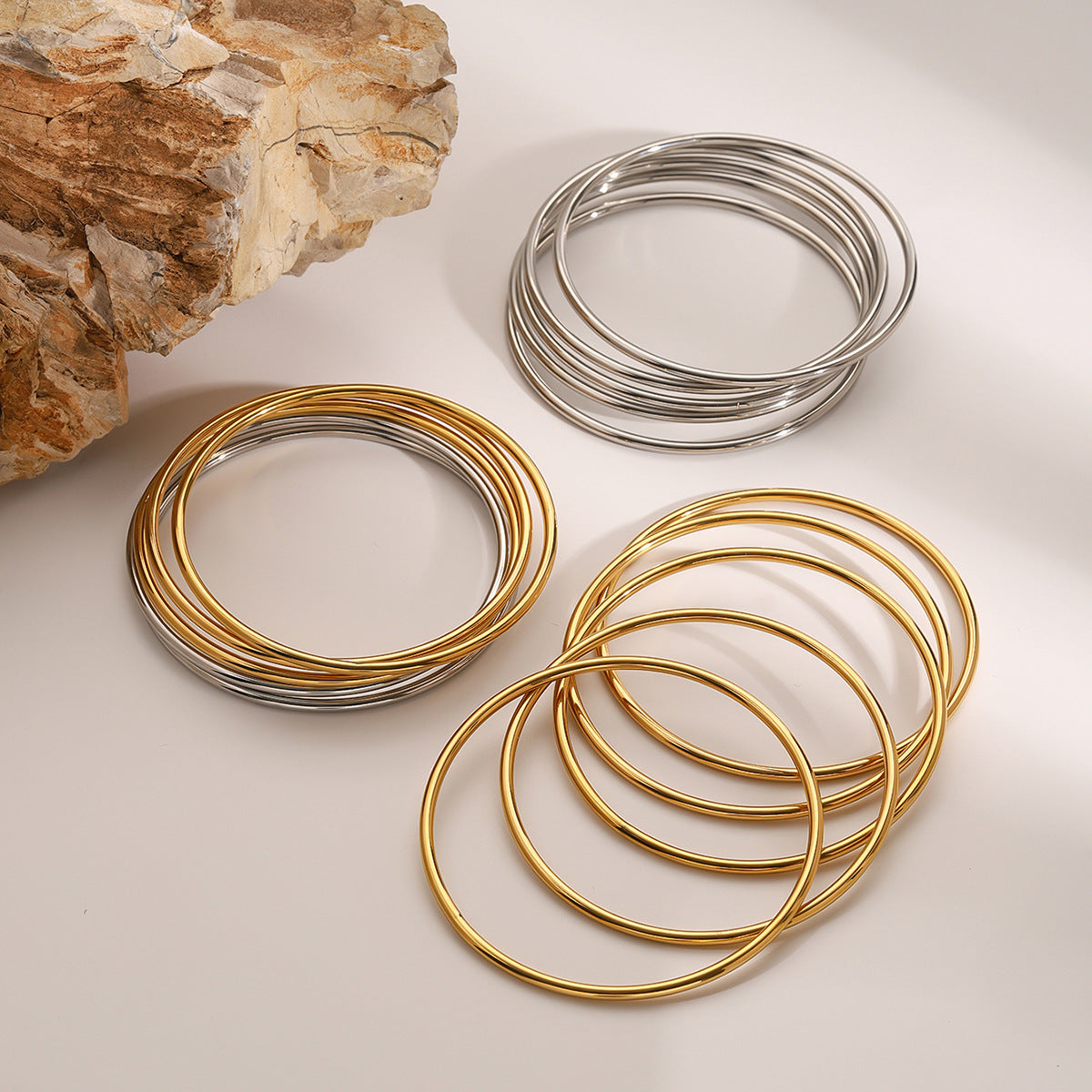 Shannon Gold Bangle Set – Avaria