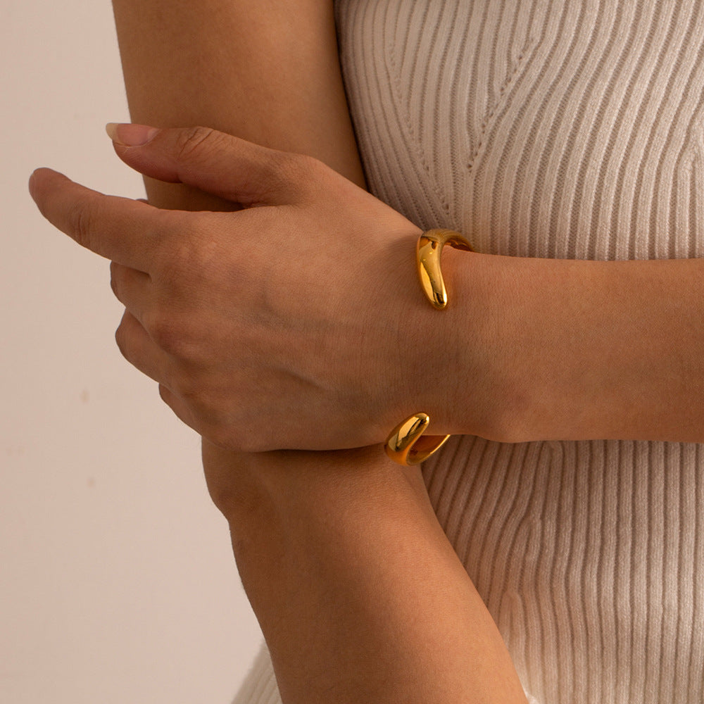 Audrina Contemporary Gold Bangle