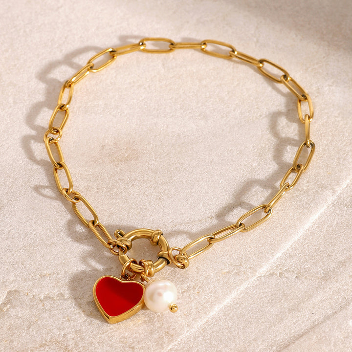 Tanya Heart Pearl Bracelet
