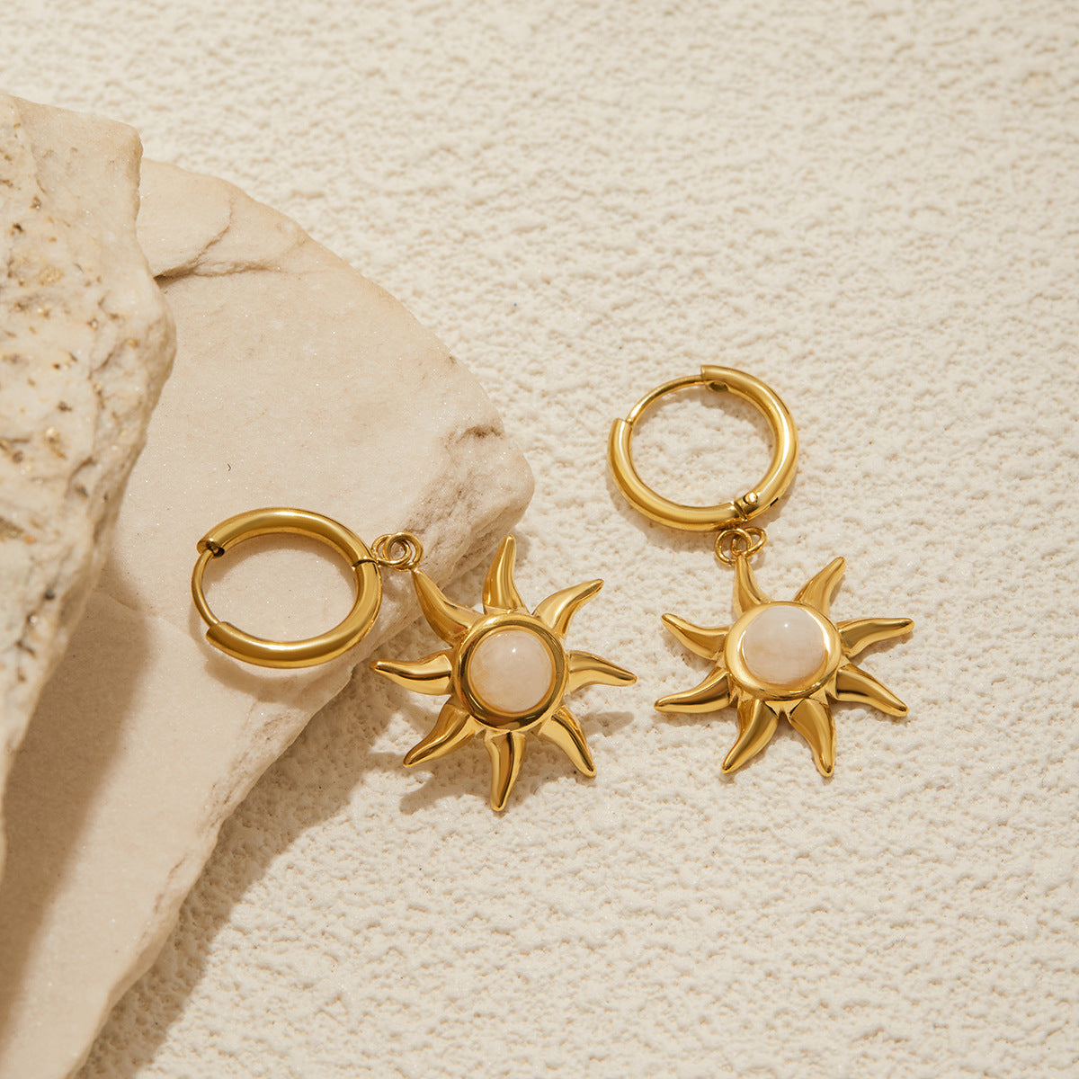 Helia Sun-shaped Moonstone Earrings Image