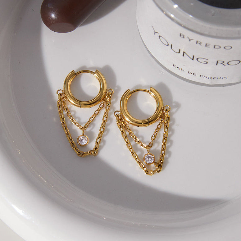 Adore Diamond Drop Hoops Image