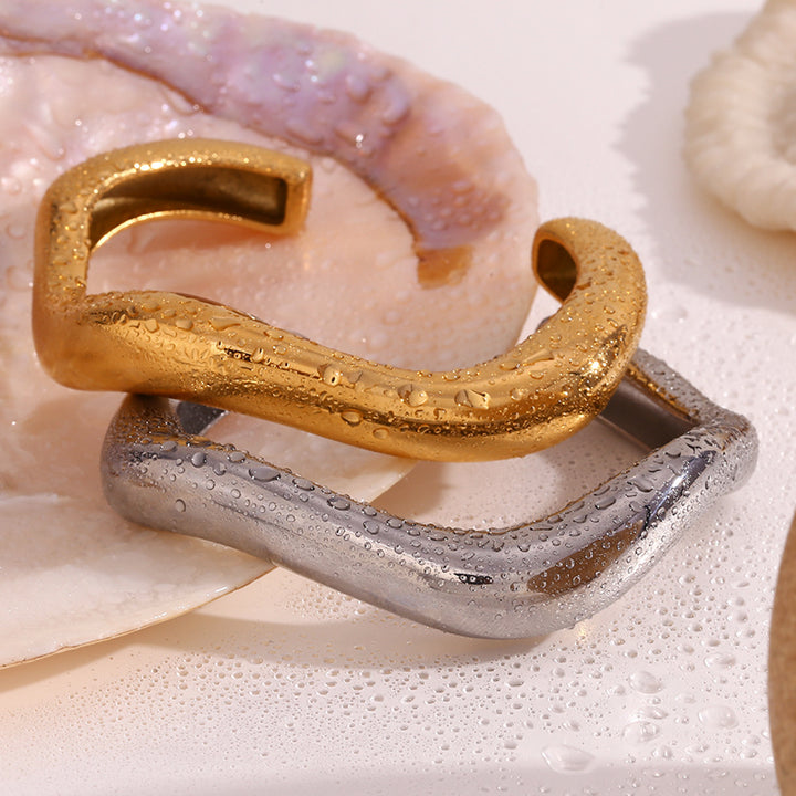 Zaria Asymmetrical Gold Bangle